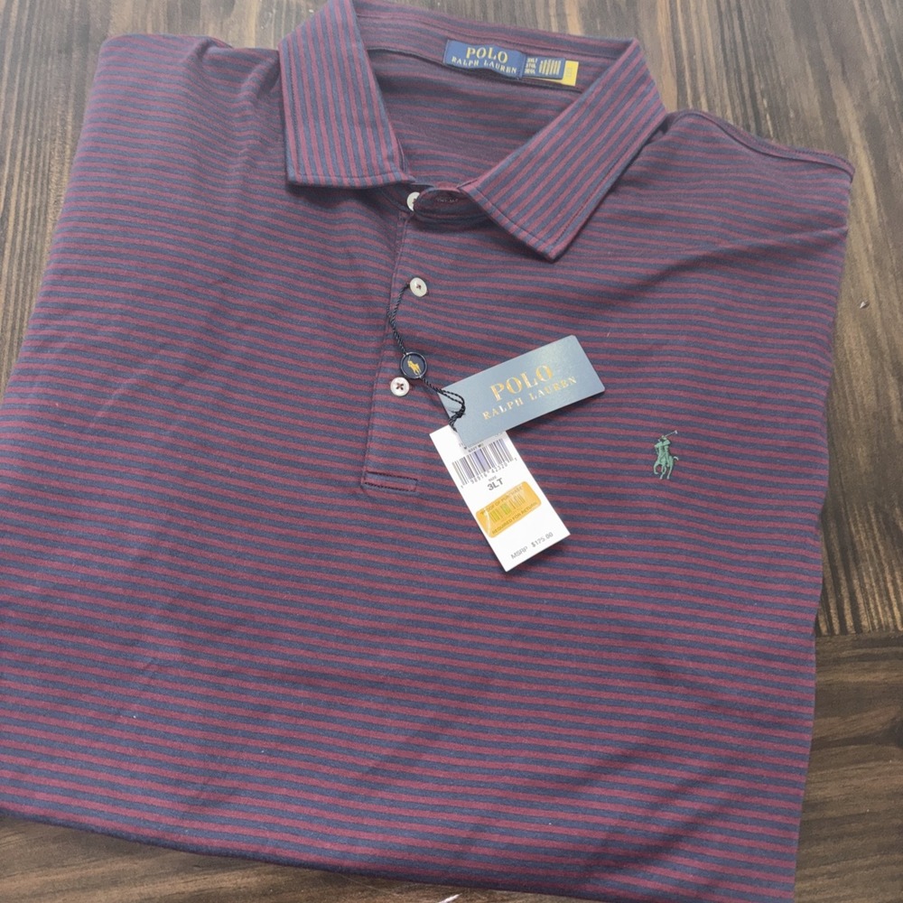 Polo Ralph Lauren NEW NWT Polo Shirt Mens 3XLT Soft Cotton Golf Pony Maroon